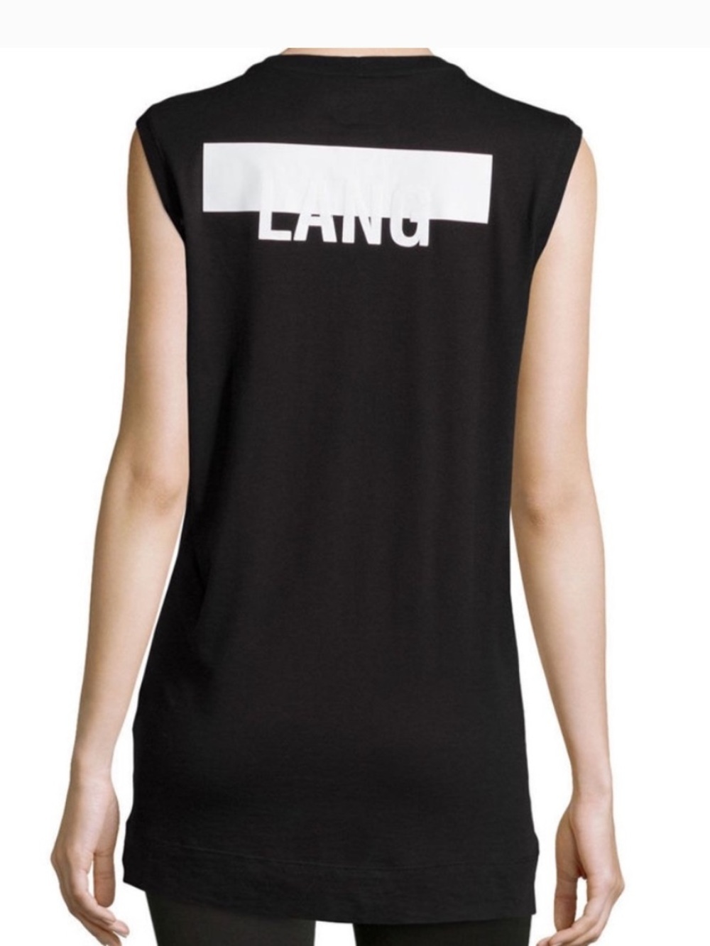 Helmut Lang Black Tank with White Logo - Picture 3 of 12